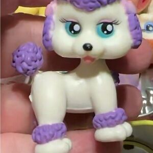 Littlest Pet Shop Purple and White Poodle Toy
